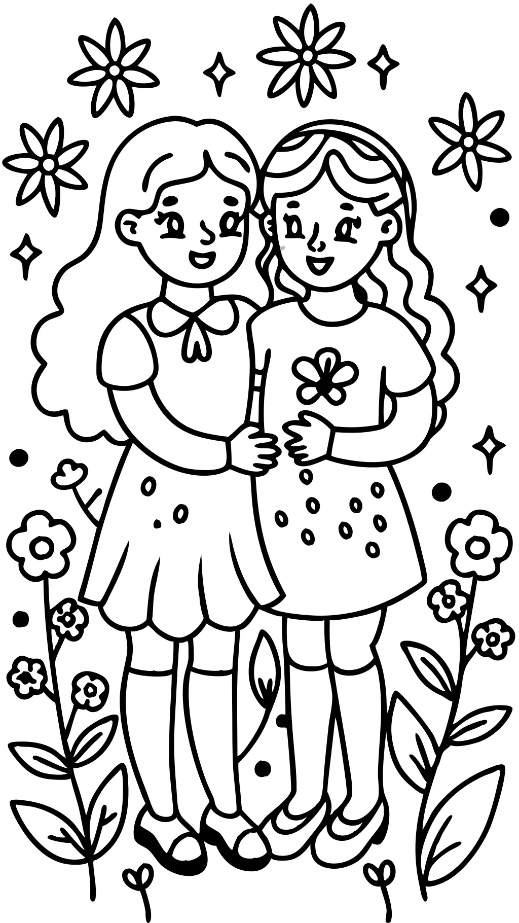 coloring pages sisters